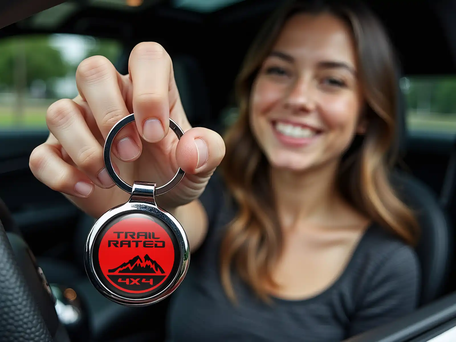 Jeep Personalisiert Schlüsselanhänger Foto Gewölbt Metall